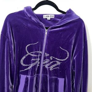 I.Am.Gia Purple Daria Velour Hoodie